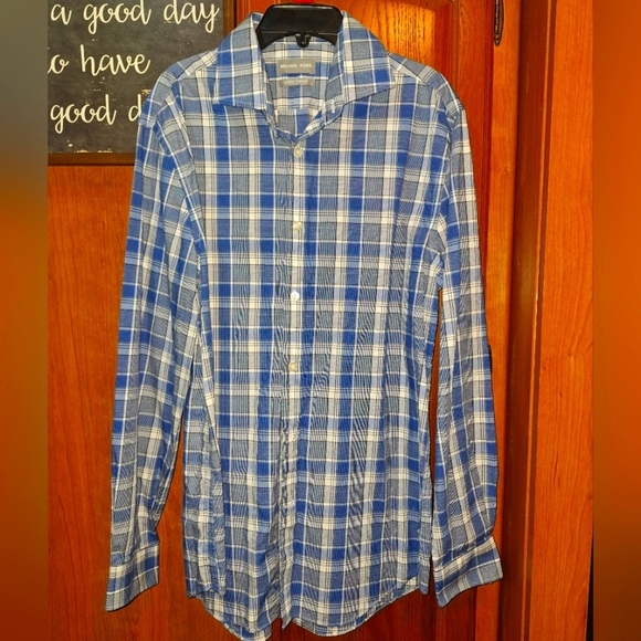A Michael Kors men's long sleeve button-down shirt in a size medium. EUC - Picture 1 of 9